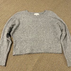 Grey Pink Rose Sweater